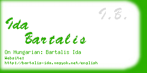 ida bartalis business card